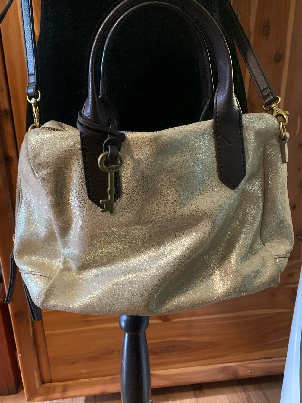 Fossil Metallic Leather Crossbody Bag - Picture 2 of 10